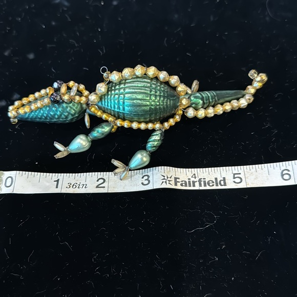 Rare Vintage Dragon/Alligator (?) Mercury Glass Bead on Wire Christmas Ornament - Picture 5 of 7